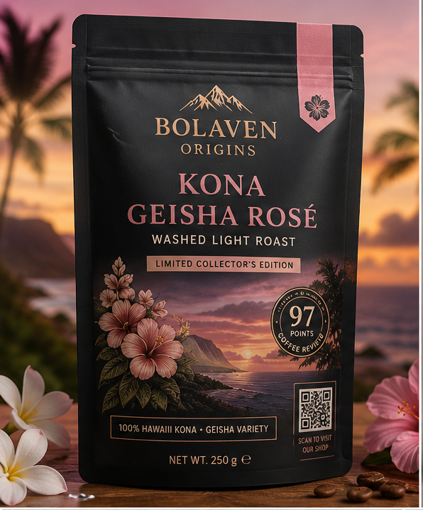 Bolaven Origins Kona Geisha Rosé – Washed Light Roast | Limited Collector's Edition